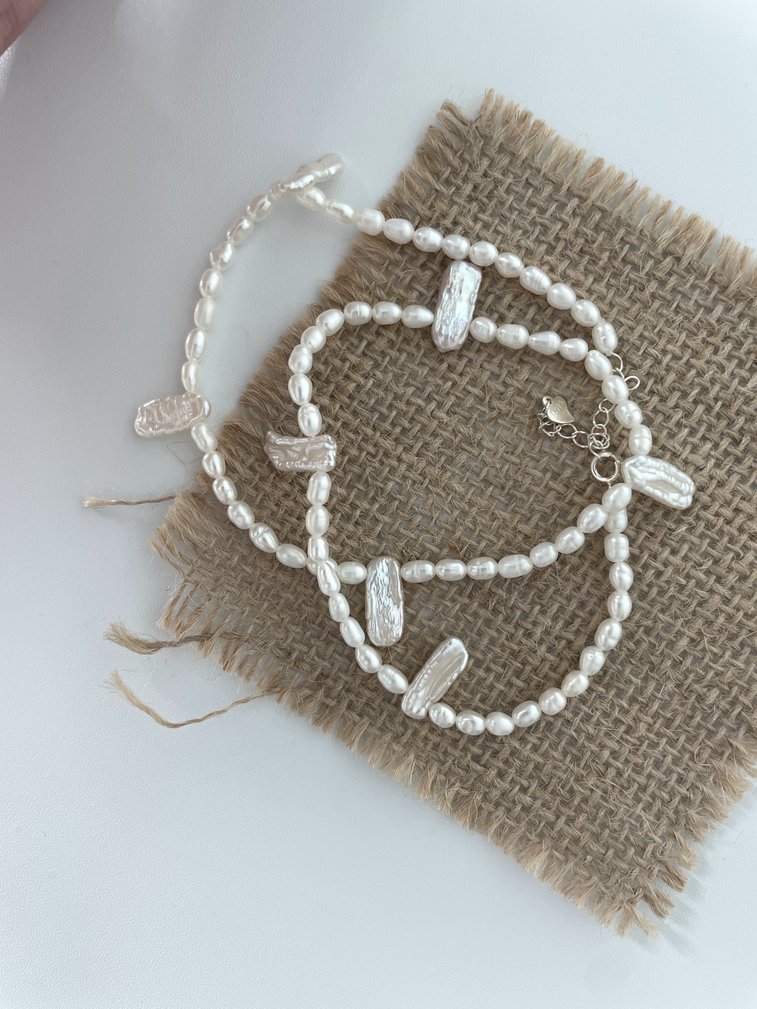 Elegant Baroque Freshwater Pearl Necklace with Sterling Silver Clasp - Unique Natural Pearls for a Timeless Look