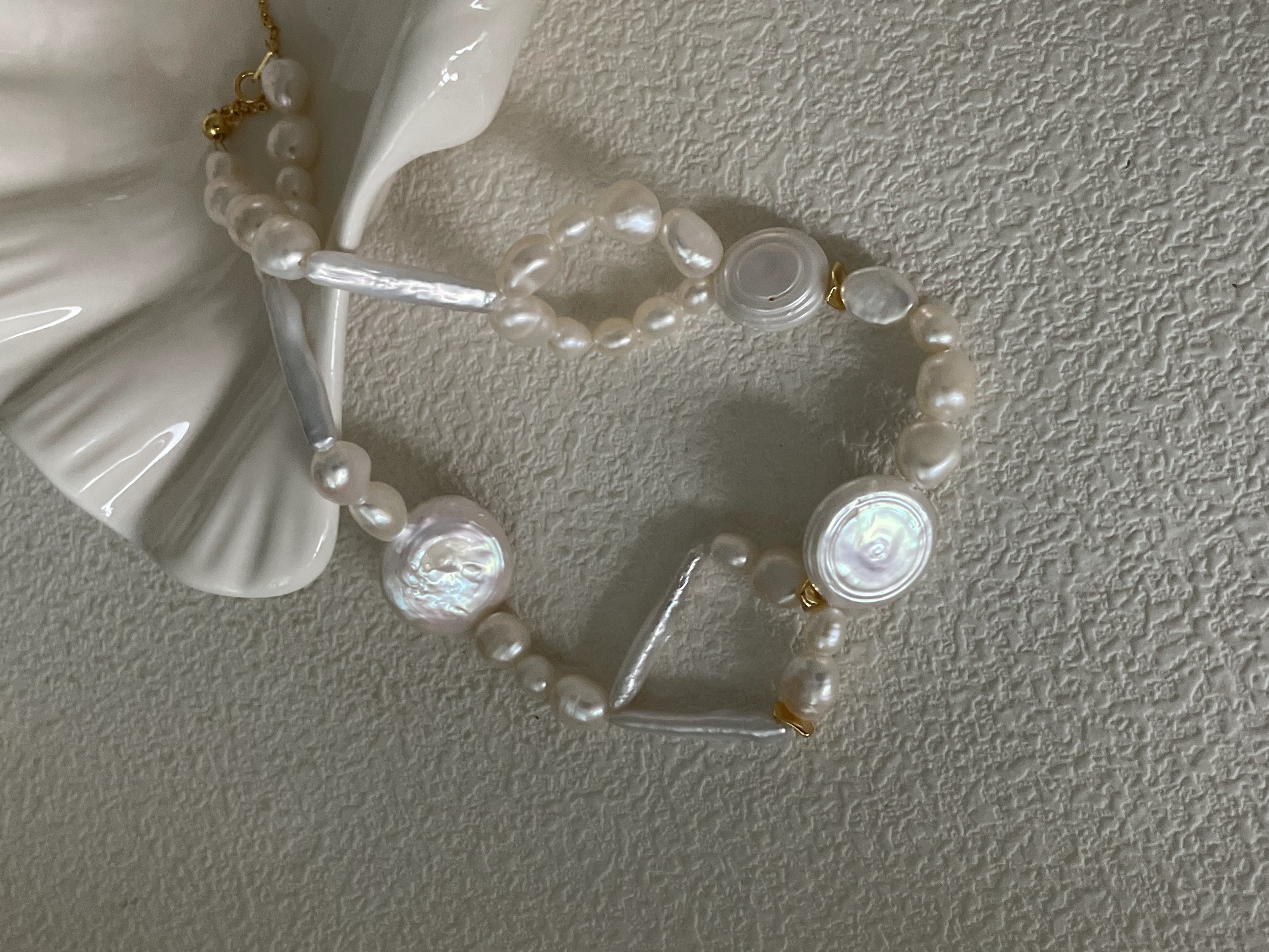 Unique Baroque Pearl Necklace with Sterling Silver Accents - A Stunning Array of Natural Pearl Shapes Choker