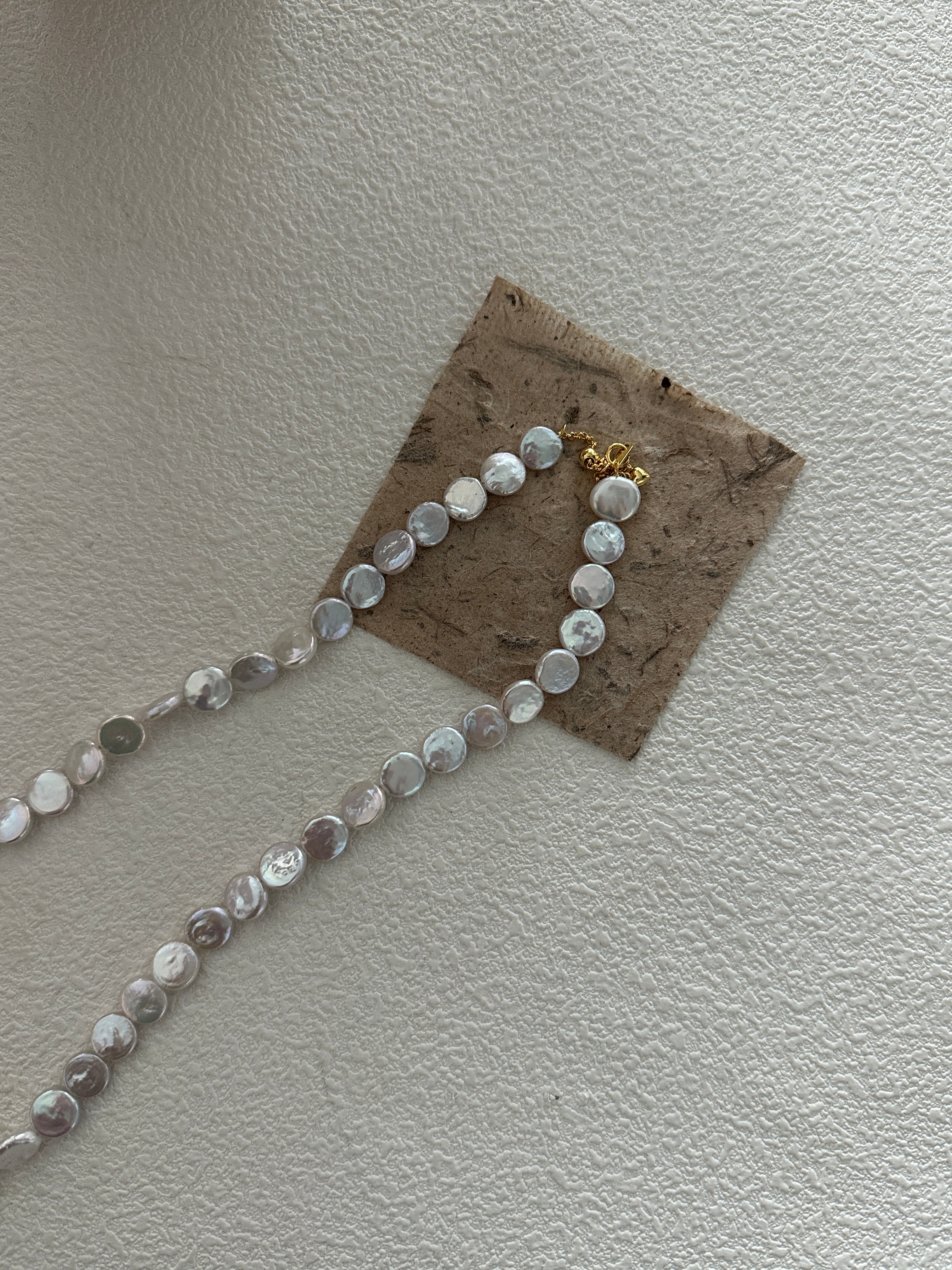 Elegant Coin Pearl Necklace with 14K Gold-Filled Clasp - Natural Freshwater Pearls for Timeless Sophistication