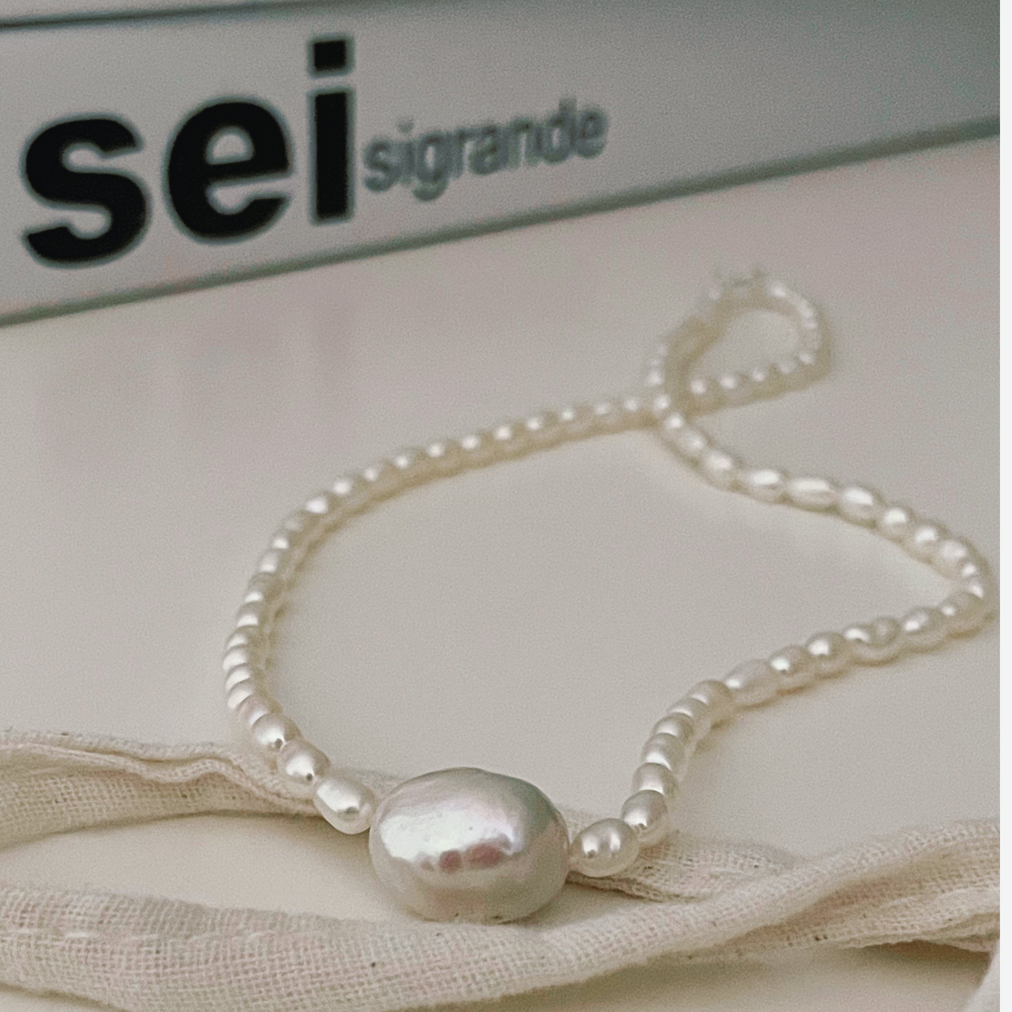 Exquisite Baroque Pearl Necklace with Sterling Silver Clasp - Unique Natural Freshwater Pearls